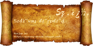 Szávay Árpád névjegykártya